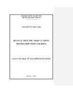 Quản lý thuế thu nhập cá nhân trường hợp tỉnh Lâm Đồng