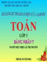 slide thuyết trình Toán lớp 3 - Bảng nhân 7 (Tiểu học Ma Thì Hồ)