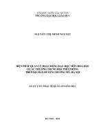 Biện pháp quản lý hoạt động dạy và học môn hóa học ở các trường Trung học phổ thông trên địa bàn huyện Chương Mỹ, Hà Nội