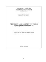 Phát triển làng nghề Hà Tây trong hội nhập kinh tế quốc tế