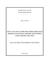 Nâng cao chất lượng hoạt động kiểm toán nội bộ tại Ngân hàng Thương mại cổ phần Công thương Việt Nam