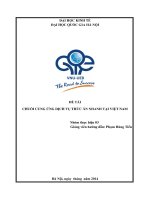 Chuỗi cung ứng dịch vụ thức ăn nhanh tại việt nam