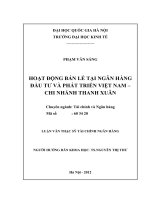 Hoạt động bán lẻ tại Ngân hàng đầu tư và phát triển Việt Nam - chi nhánh Thanh Xuân