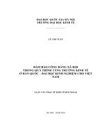 Đảm bảo công bằng xã hội trong quá trình tăng trưởng kinh tế ở Hàn Quốc - bài học kinh nghiệm cho Việt Nam