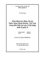 Hoạt động huy động vốn tại Ngân hàng Ngoại thương Việt Nam trong điều kiện mở cửa và hội nhập kinh tế quốc tế