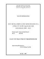 Xây dựng chiến lược kinh doanh của Công ty nước sạch Hà Nội giai đoạn 2009-2013