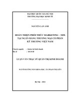 HOÀN THIỆN PHỐI THỨC MARKETING – MIX TẠINGÂN HÀNG THƯƠNG MẠI CỔ PHẦN KỸ THƯƠNG VIỆT NAM -TECHCOMBANK