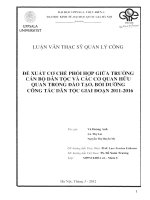 Đề xuất cơ chế phối hợp giữa trường cán bộ dân tộc và các cơ quan hữu quan trong đào tạo, bồi dưỡng công tác dân tộc giai đoạn 2011-2016