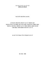Sử dụng phương pháp vật lý thống kê nhằm nâng cao hiệu quả dạy học nội dung nhiệt học trong chương trình vật lý phổ thông hiện hành cho học sinh khối chuyên vật lý