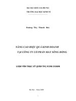 Nâng cao hiệu quả kinh doanh tại Công ty Cổ phần May sông Hồng