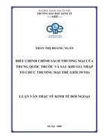 Điều chỉnh chính sách thương mại của Trung Quốc trước và sau khi gia nhập tổ chức thương mại thế giới (WTO) tt