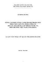 Nâng cao khả năng cạnh tranh trong đấu thầu xây lắp của Tổng Công ty Đầu tư Xây dựng Cấp thoát nước và Môi trường Việt Nam ( VIWASEEN )