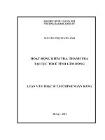 Hoạt động kiểm tra, thanh tra tại Cục Thuế tỉnh Lâm Đồng