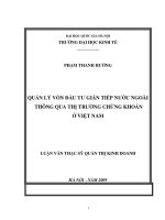 Quản lý vốn đầu tư gián tiếp nước ngoài thông qua thị trường chứng khoán ở Việt Nam