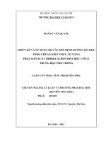 Thiết kế và sử dụng bộ câu hỏi định hướng bài học theo chuẩn kiến thức, kỹ năng phần dẫn xuất Hidrocacbon Hóa học lớp 11 trung học phổ thông