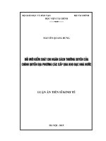 Đổi mới kiểm soát chi ngân sách thường xuyên của chính quyền địa phương các cấp qua Kho bạc Nhà nước.