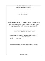 Phát triển tư duy cho học sinh thông qua dạy học chương  Phép nhân và phép chia các đa thức lớp 8 trung học cơ sở