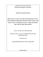 Phân loại và giải các bài toán hóa học vô cơ - phần phi kim theo một phương pháp chung góp phần nâng cao hiệu quả dạy và học môn hóa học trung học phổ thông