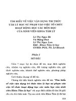 Tìm hiều về việc vận dụng tri thức tâm lý học sư phạm vào việc tổ chức hoạt động học các môn học của sinh viên khoa Tâm lý