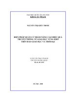 Biện pháp quản lý nhằm nâng cao hiệu quả truyền thông về giáo dục vùng khó trên báo Giáo dục và Thời đại