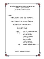 Đề tài Thỏa ước Basel lộ trình và thực trạng áp dụng của các ngân hàng thương mại tại Việt Nam