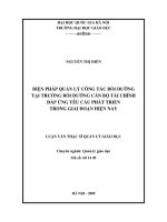 Biện pháp quản lý công tác bồi dưỡng tại trường Bồi dưỡng Cán bộ Tài chính đáp ứng yêu cầu phát triển trong giai đoạn hiện nay
