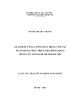 Giải pháp tăng cường huy động vốn tại Ngân hàng phát triển nhà Đồng bằng sông Cửu Long, chi nhánh Hà Nội