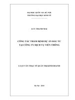 CÔNG TÁC THẨM ĐỊNH DỰ ÁN ĐẦU Tư  TẠI CÔNG TY DỊCH VỤ VIỄN THÔNG