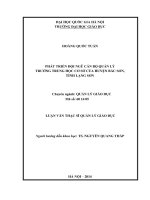 Phát triển đội ngũ cán bộ quản lý trường trung học cơ sở của huyện Bắc Sơn, tỉnh Lạng Sơn