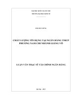 hất lượng tín dụng tại ngân hàng TMCP Phương Nam chi nhánh Giảng Võ