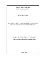 Quản lý nhà nước về hoạt động đấu thầu mua sắm hàng hóa trong khu vực công ở Việt Nam