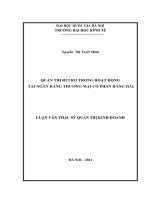 Quản trị rủi ro trong hoạt động tại Ngân hàng Thương mại Cổ phần Hàng hải
