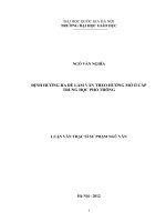 Định hướng ra đề làm văn theo hướng mở ở cấp trung học phổ thông