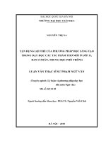 Tận dụng lợi thế của phương pháp đọc sáng tạo trong dạy học các tác phẩm thơ mới ở lớp 11, ban cơ bản, trung học phổ thông
