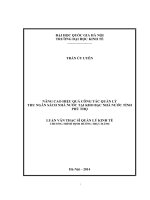 Nâng cao hiệu quả công tác quản lý thu ngân sách nhà nước tại Kho bạc Nhà Nước tỉnh Phú Thọ