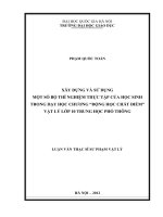 Xây dựng và sử dụng một số bộ thí nghiệm thực tập của học sinh trong dạy học chương  Động học chất điểm  Vật lý lớp 10 trung học phổ thông