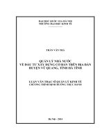 Quản lý Nhà nước về đầu tư xây dựng cơ bản trên địa bàn huyện Vũ Quang, tỉnh Hà Tĩnh