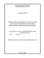 Từ hướng tiếp cận thi pháp, vận dụng vào việc giảng dạy tác phẩm Nguyễn Minh Châu trong chương trình trung học phổ thông