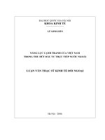 Năng lực cạnh tranh của Việt Nam trong thu hút đầu tư trực tiếp nước ngoài