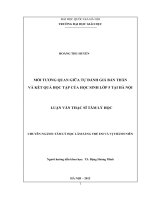 Mối tương quan giữa tự đánh giá bản thân và kết quả học tập của học sinh lớp 5 tại Hà Nội
