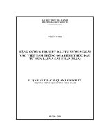 Tăng cường thu hút đầu tư nước ngoài vào Việt Nam thông qua hình thức đầu tư mua lại và sáp nhập (M&A)