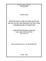 Biện pháp quản lý công tác đánh giá kết quả học tập của học viên trong đào tạo trực tuyến ở Trường Đại học Sư phạm Hà Nội