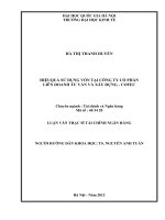Hiệu quả sử dụng vốn tại Công ty Cổ phần Liên doanh tư vấn và xây dựng - COFEC