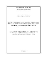 Quản lý chi ngân sách nhà nước cho giáo dục – đào tạo ở Hà Tĩnh