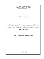 Phát triển tư duy sáng tạo cho học sinh thông qua dạy học tính tích phân ở lớp 12 Trung học phổ thông ( ban nâng cao