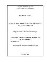 Sử dụng Grap nhằm nâng cao chất lượng dạy học Sinh học 11