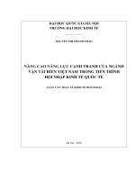 Nâng cao năng lực cạnh tranh của ngành vận tải biển Việt Nam trong tiến trình hội nhập kinh tế quốc tế
