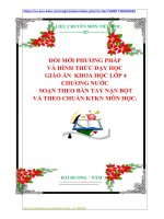 ĐỔI MỚI PHƯƠNG PHÁP VÀ HÌNH THỨC DẠY HỌC: GIÁO ÁN  KHOA HỌC LỚP 4  CHƯƠNG NƯỚC  SOẠN THEO BÀN TAY NẶN BỘT  VÀ THEO CHUẨN KTKN MÔN HỌC.