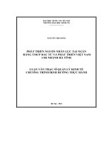 Phát triển nguồn nhân lực tại Ngân hàng TMCP Đầu tư và Phát triển Việt Nam – chi nhánh Hà Tĩnh