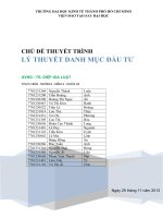 TIỂU LUẬN MÔN LÝ THUYẾT TÀI CHÍNH TIỀN TỆ LÝ THUYẾT DANH MỤC ĐẦU TƯ